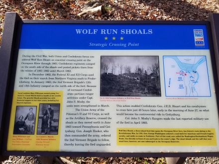 Wolf Run Shoals Historical Plaque